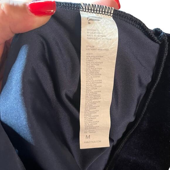 FABLETICS EUC Blue Velvet Zipped Open Front Hoodie with pockets Size Medium - Picture 10 of 12